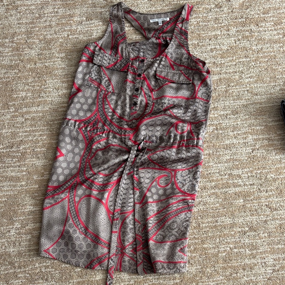 Collective Concepts Gray and Pink Mini Dress
